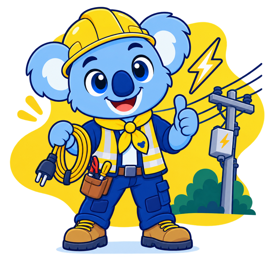 Kompare Koala business energy electrician mascot